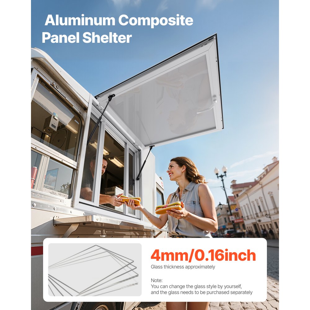 Alumiiniumist Teenindusaken Toiduautole, 92x92 Cm, 85° Avang, 4 Liugakent – toote pilt 1