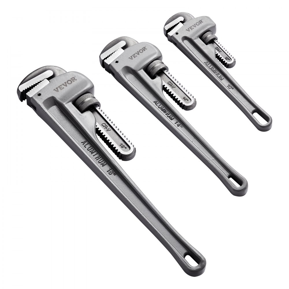alumiiniumist toruvõtmete komplekt kolm suurust – Alumiiniumist Toruvõtmete Komplekt (25 cm, 36 cm, 46 cm)