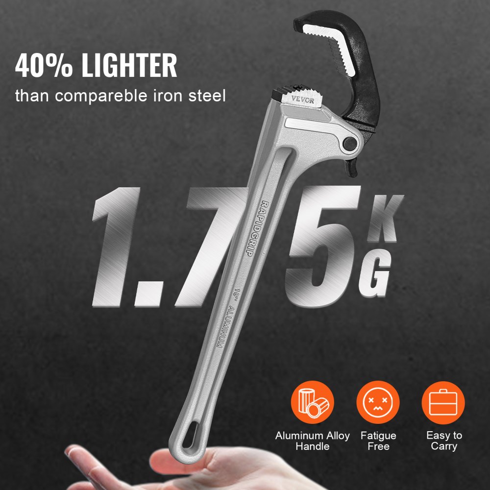 Automaatse Lõuaga Alumiiniumist Toruvõti (46 Cm, 89 Mm Avamine) – toote pilt 2