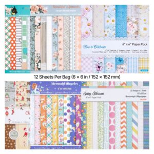 dekoratiivne paberikomplekt scrapbooking – Dekoratiivne paberikomplekt (72 lehte, 152 mm, mustriline)