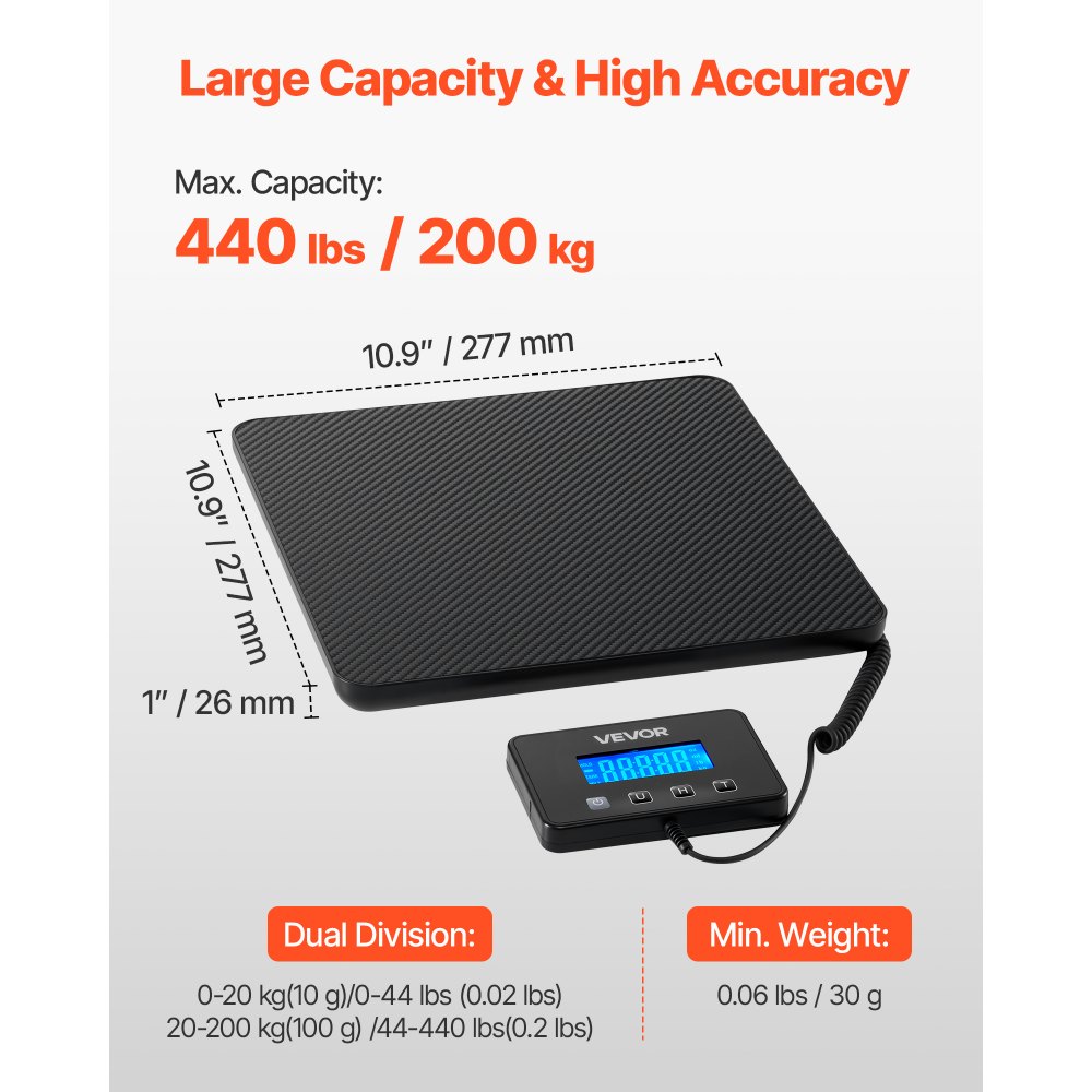 Digitaalne Postikaal 200 Kg, 10 G/100 G Täpsus, LCD Ekraaniga – toote pilt 1
