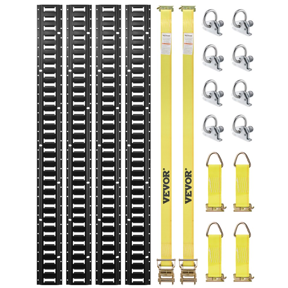 e-track kinnituskomplekt raskete koormate – E-Rööpa Kinnituskomplekt (18 Osa, 1,52 m Rööpad, 900 kg)