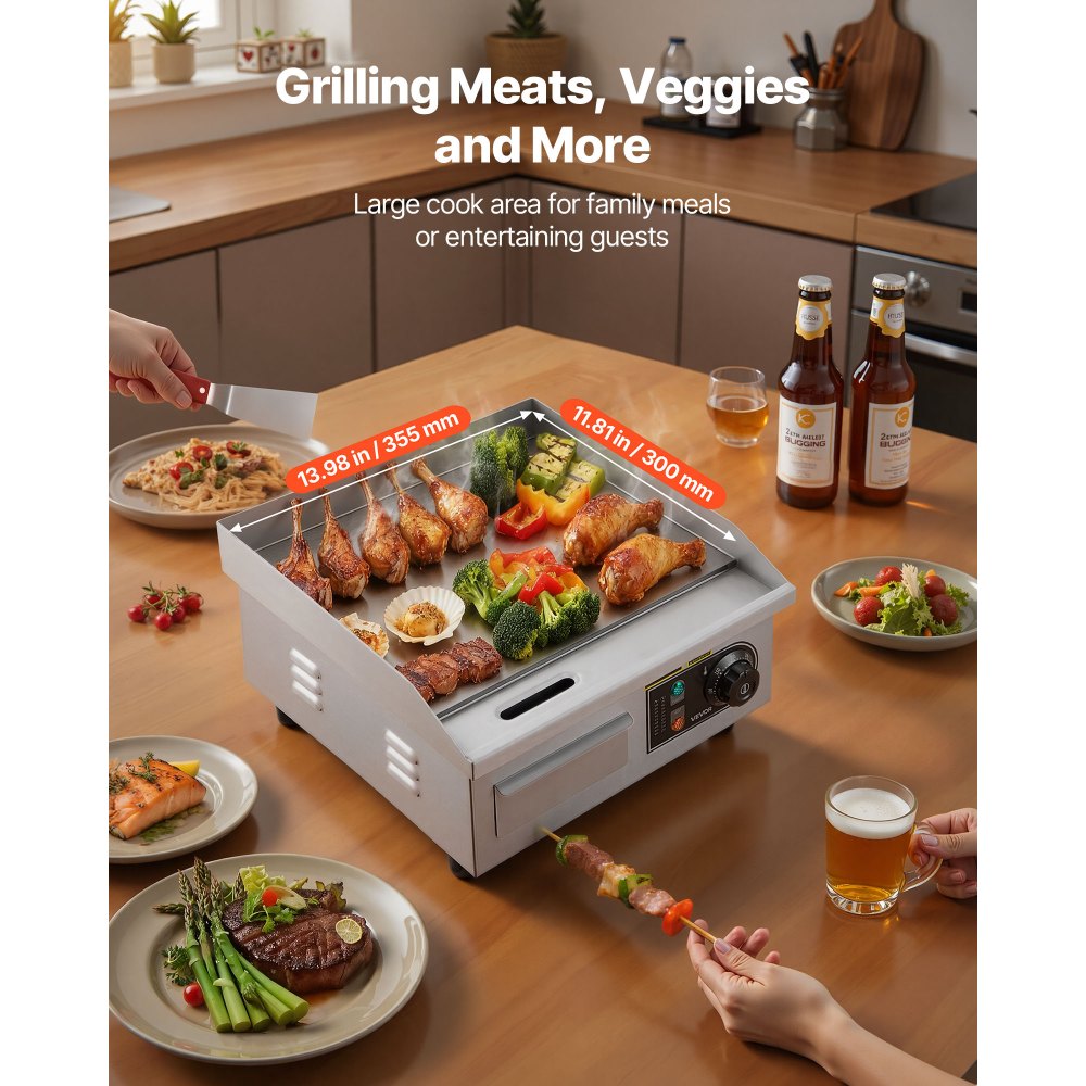 Elektriline grillplaat (355×300 mm, 2000 W, 50–300°C) – toote pilt 1