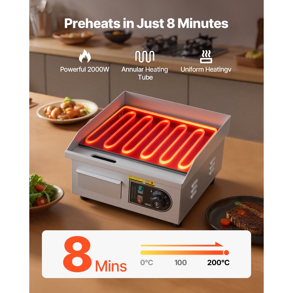 Elektriline grillplaat (355×300 mm, 2000 W, 50–300°C) – toote pilt 2
