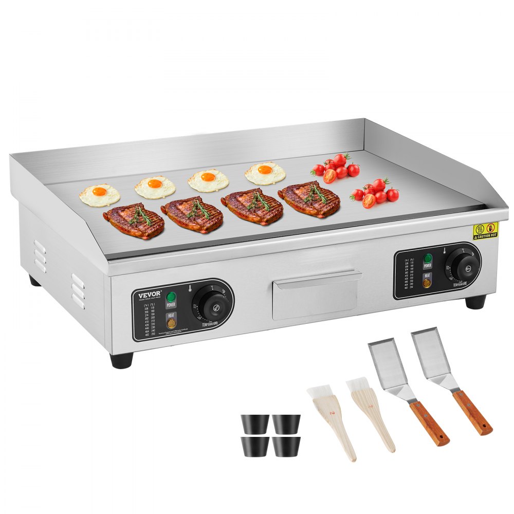 elektriline grillplaat 4000 W – Elektriline Grillplaat 4000W, 66×40cm, Roostevaba Teras, 2 Labidat ja 2 Harja