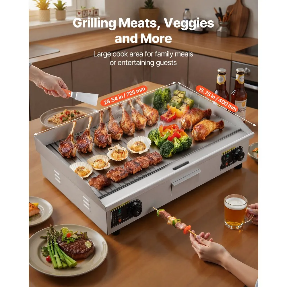 Elektriline grillplaat (4400 W, 72,5 x 40 cm, roostevaba teras) – toote pilt 1