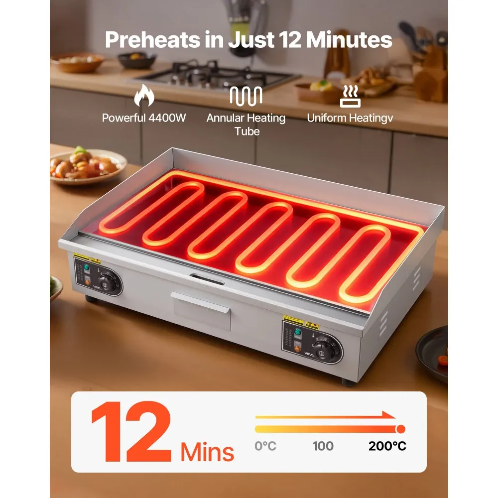 Elektriline grillplaat (4400 W, 72,5×40 cm, roostevaba teras) – toote pilt 2