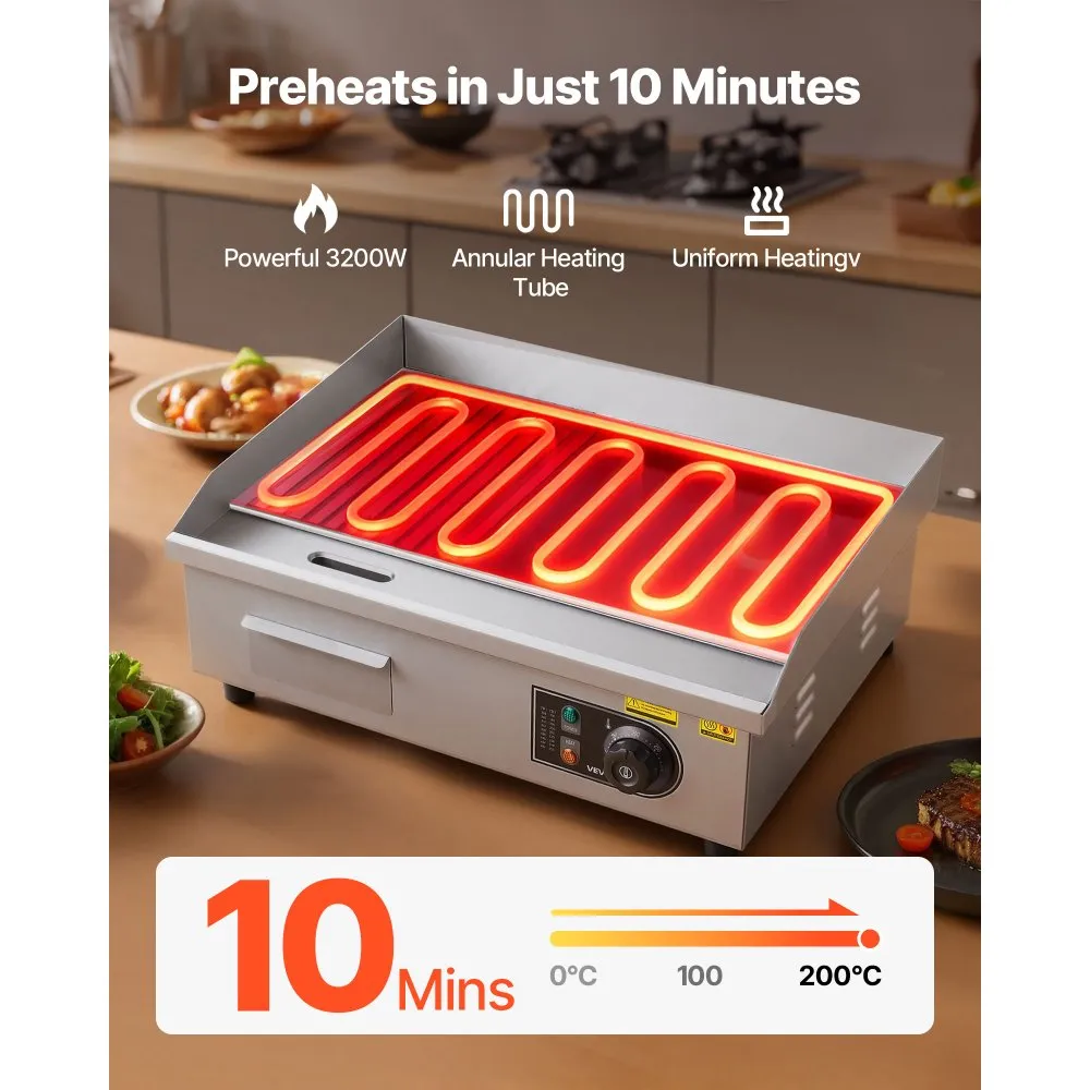 Elektriline grillplaat (535 x 300 mm, 3200 W, 50–300°C) – toote pilt 2