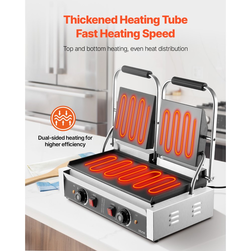 Elektriline Paniinigrill (3600 W, 48×23 Cm, Roostevaba Teras) – toote pilt 1