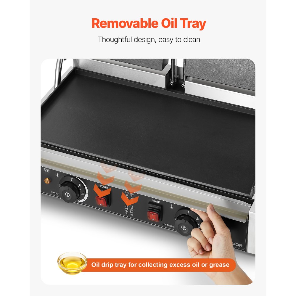 Elektriline Paniinigrill (3600 W, 48×23 Cm, Roostevaba Teras) – toote pilt 3