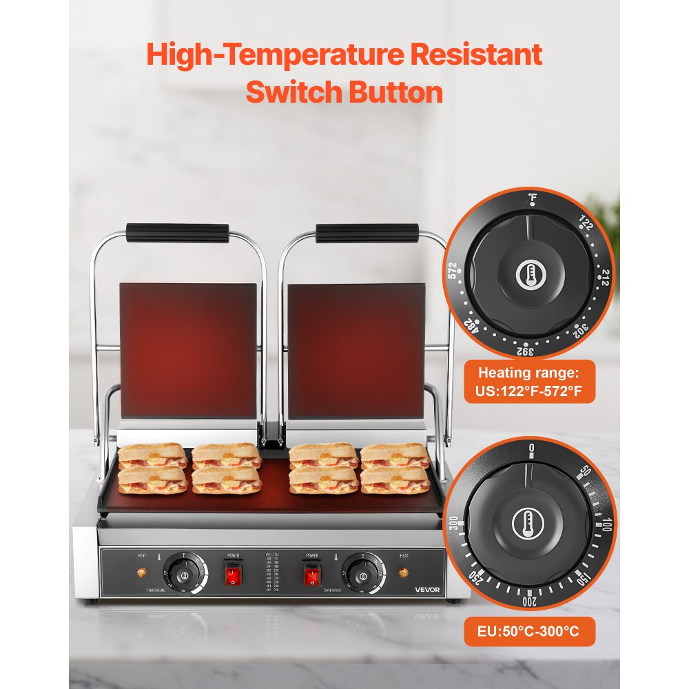 Elektriline Paniinigrill (3600 W, 48×23 Cm, Roostevaba Teras) – toote pilt 4