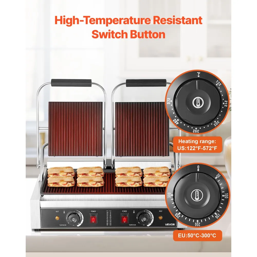 Elektriline Panini Grill (3600 W, 48×23 Cm, Roostevaba Teras) – toote pilt 4