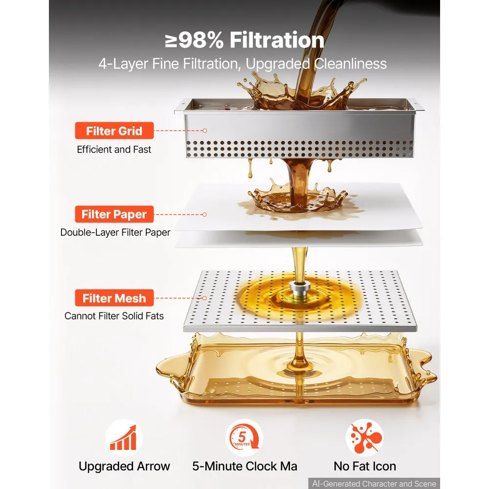 Fritüürõli filtreerimismasin (55 L, 250 W, roostevaba teras) – toote pilt 1