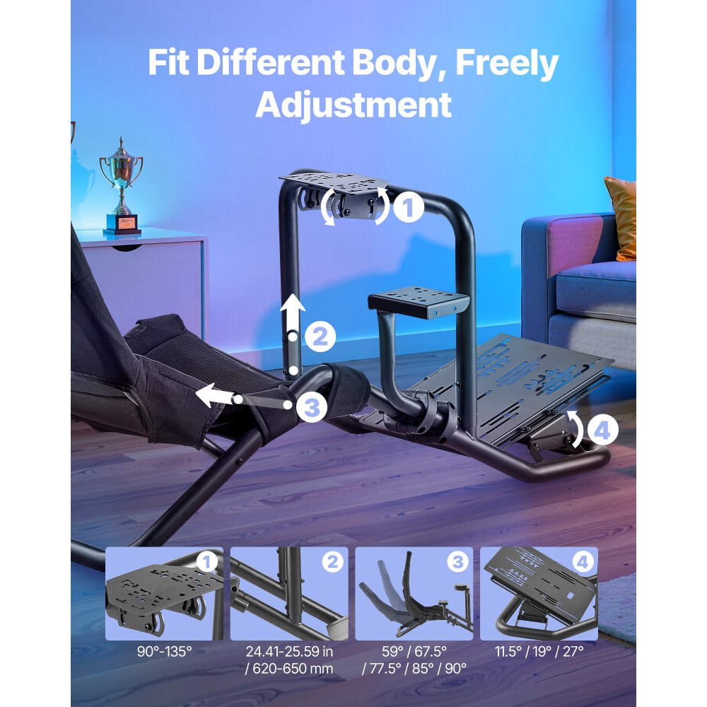 Integreeritud Simulaatori Roolialus (PVC, 180 Kg Kandevõime, Must) – toote pilt 3