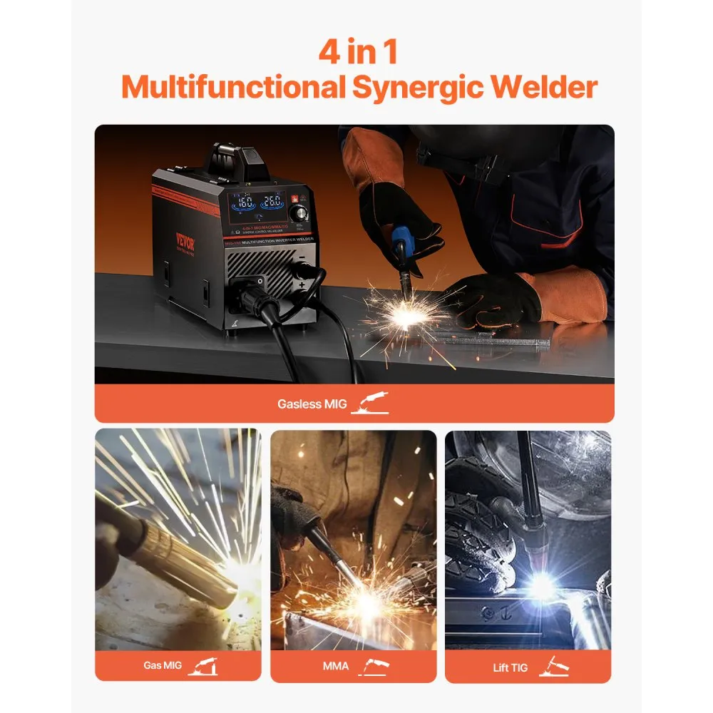 Inverterkeevitusmasin MIG/MMA/TIG (160A, LCD Ekraan, 4-Ühes-1) – toote pilt 1