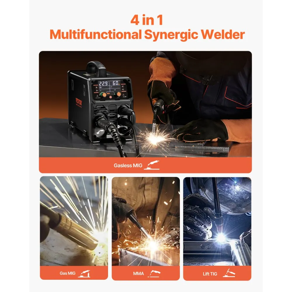 Inverterkeevitusmasin MIG/MMA/TIG (200A, LCD Ekraan, 4-Ühes-1) – toote pilt 1