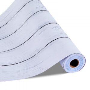 isekleepuv tapeet veekindel 45 cm – Isekleepuv Tapeet (45 cm x 15 m, Valge Puidutekstuur, Veekindel)