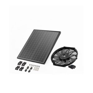 kaldkinnitusega päikesepaneeliga ventilaator – Kaldkinnitusega Päikesepaneeliga Ventilaator (30,5 Cm, 1300 CFM, Must)