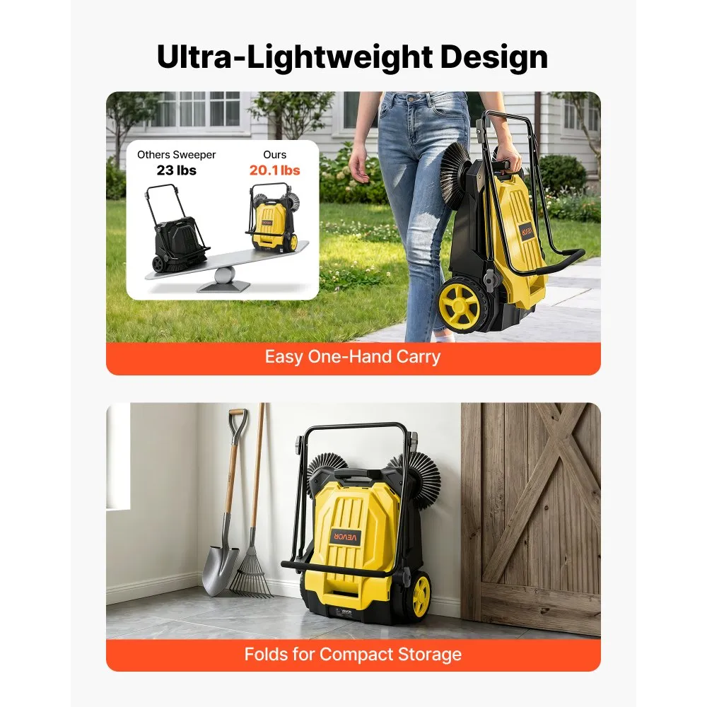 Käsilükatav põrandapühkija (650 mm, 18,9 L, kollane) – toote pilt 4