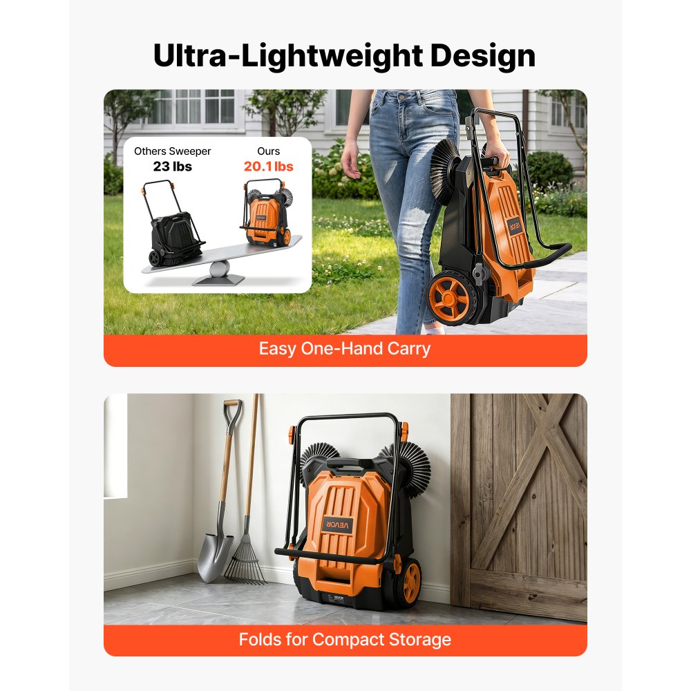 Käsitsi lükatav põrandapühkija (65 cm, 18,9 L, oranž) – toote pilt 4