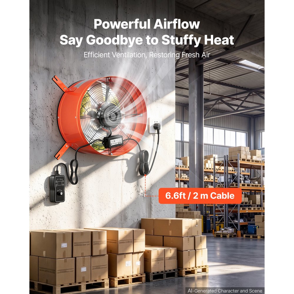 Katuseharja Ventilaator 40,6 Cm 1945 CFM Termostaat Koduks ja Töökotta – toote pilt 1