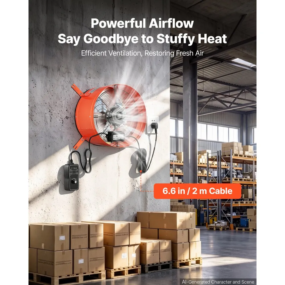 Katuseharja Ventilaator (40,6 cm, 2940 CFM, Termostaat) – toote pilt 1