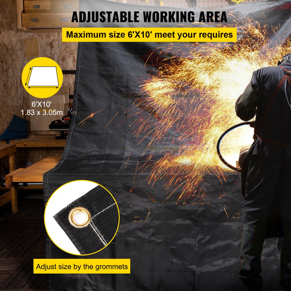 Keevitustekid, 2 Tk, 183×305 cm Tulekustutustekk, 550°C Leegiaeglustav Tekk – toote pilt 3