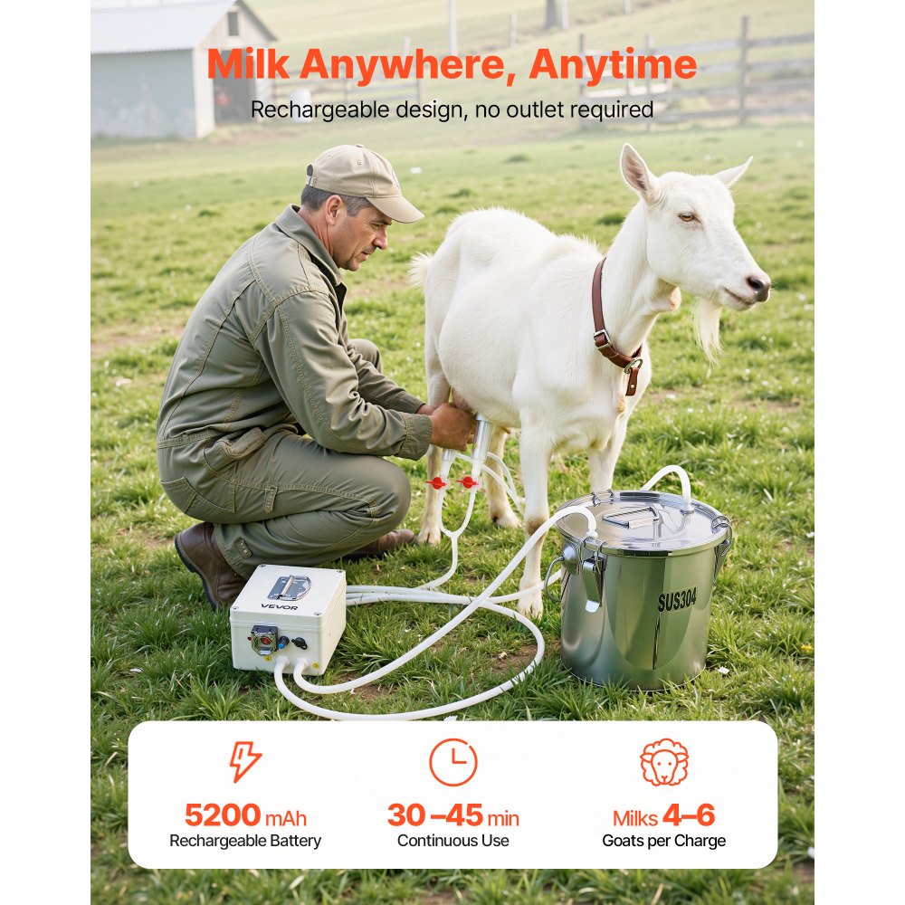 Kitsede Lüpsimasin (3 L, 5200 mAh Aku, 25 W) – toote pilt 1