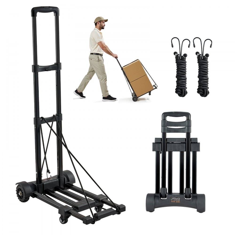 kokkupandav käru 131,5 kg – Kokkupandav käru (131,5 kg kandevõime, 4 ratast, laiendatav alus)
