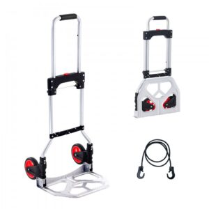 kokkupandav käsikäru alumiinium 80 kg – Kokkupandav Käsikäru (80 kg Kandevõime, Alumiinium, Teleskoopkäepide)