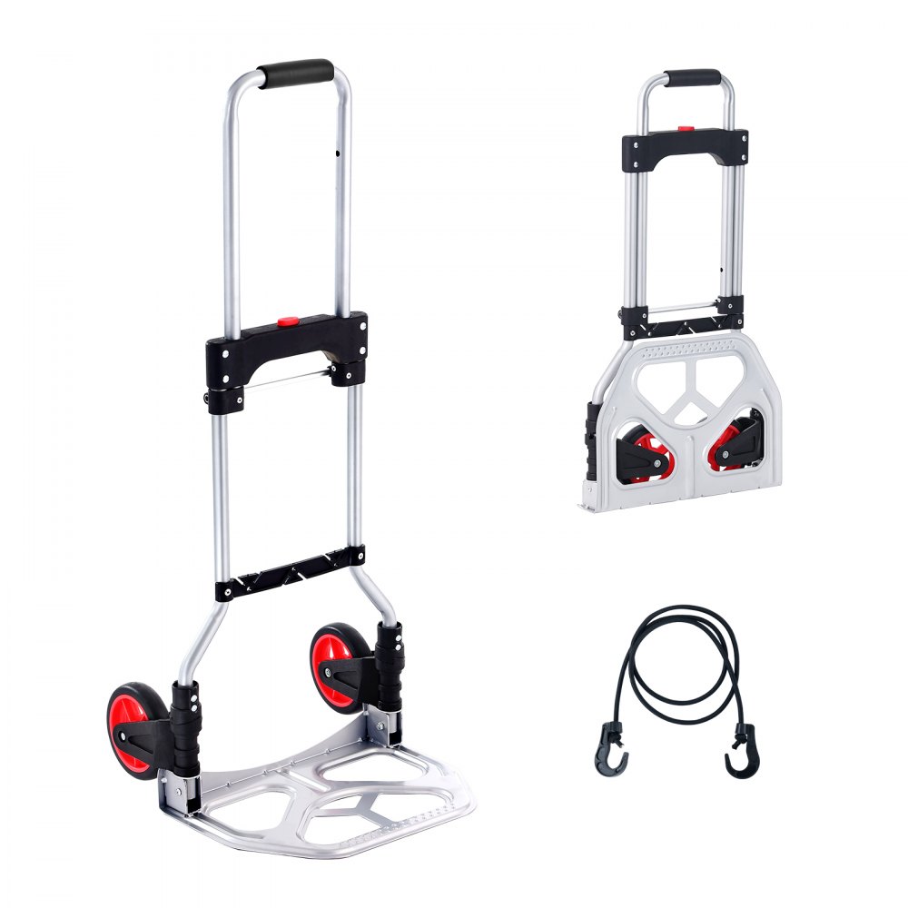 kokkupandav käsikäru alumiinium 80 kg – Kokkupandav Käsikäru (80 kg Kandevõime, Alumiinium, Teleskoopkäepide)