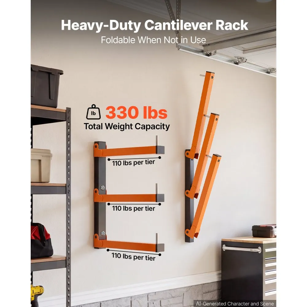 Kokkupandav Puidust Hoiuriiul (3 Tasandit, 50 kg/Tasand, 41 cm Sügavus) – toote pilt 2