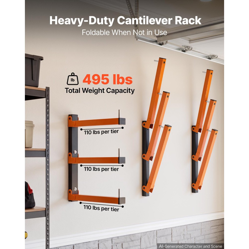 Kokkupandav puidust hoiuriiul (3 tasandit, 50 kg/tasand, teras) – toote pilt 2