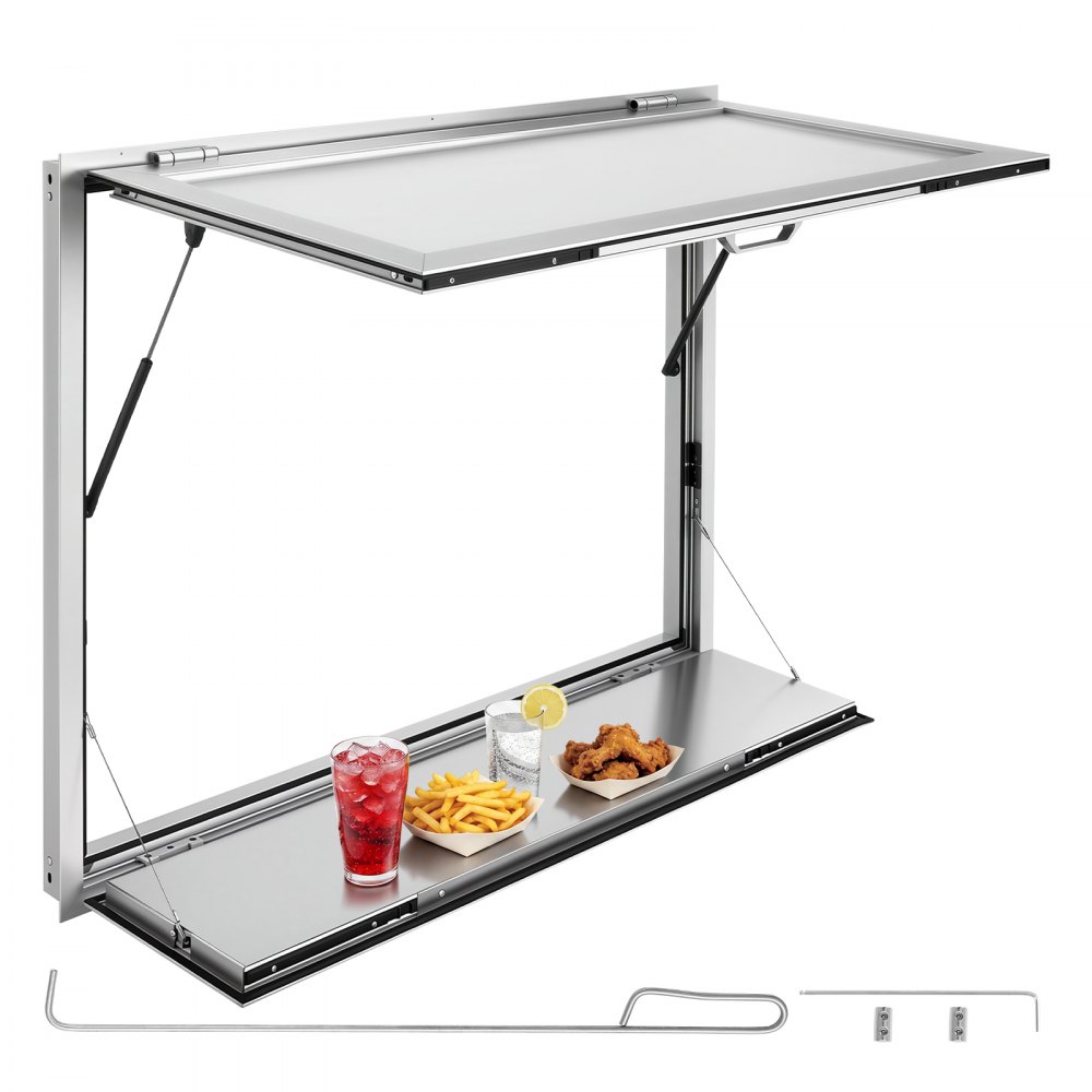 kokkupandav teenindusaken toiduautodele – Kokkupandav teenindusaken (122×91,5 cm, 85° avamisnurk, 4 mm klaas)