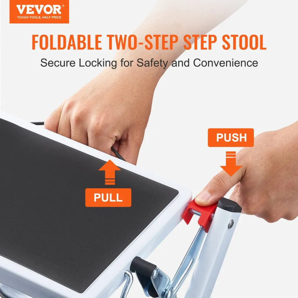 Kokkupandav Terasest 2-Astmeline Taburet (150 Kg, 44,5 Cm, Ergonoomiline) – toote pilt 1