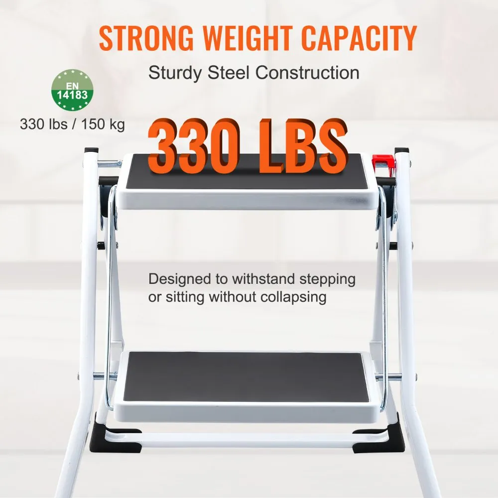 Kokkupandav Terasest 2-Astmeline Taburet (150 Kg, 44,5 Cm, Ergonoomiline) – toote pilt 2