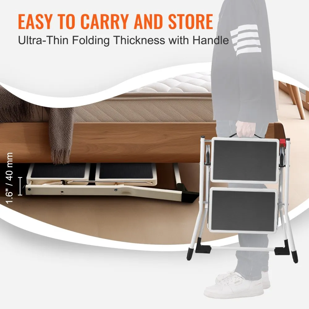 Kokkupandav Terasest 2-Astmeline Taburet (150 Kg, 44,5 Cm, Ergonoomiline) – toote pilt 3