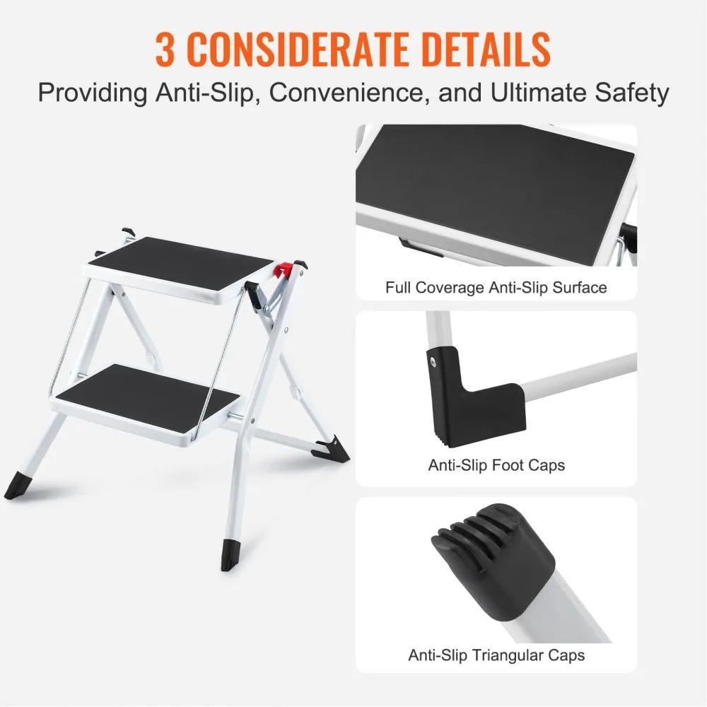 Kokkupandav Terasest 2-Astmeline Taburet (150 Kg, 44,5 Cm, Ergonoomiline) – toote pilt 4