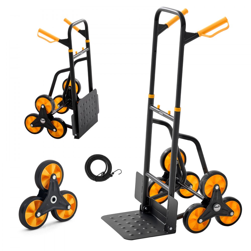 kokkupandav trepironimiskäru 200 kg – Kokkupandav trepironimiskäru (200 kg, 6 ratast, teleskoopkäepide)