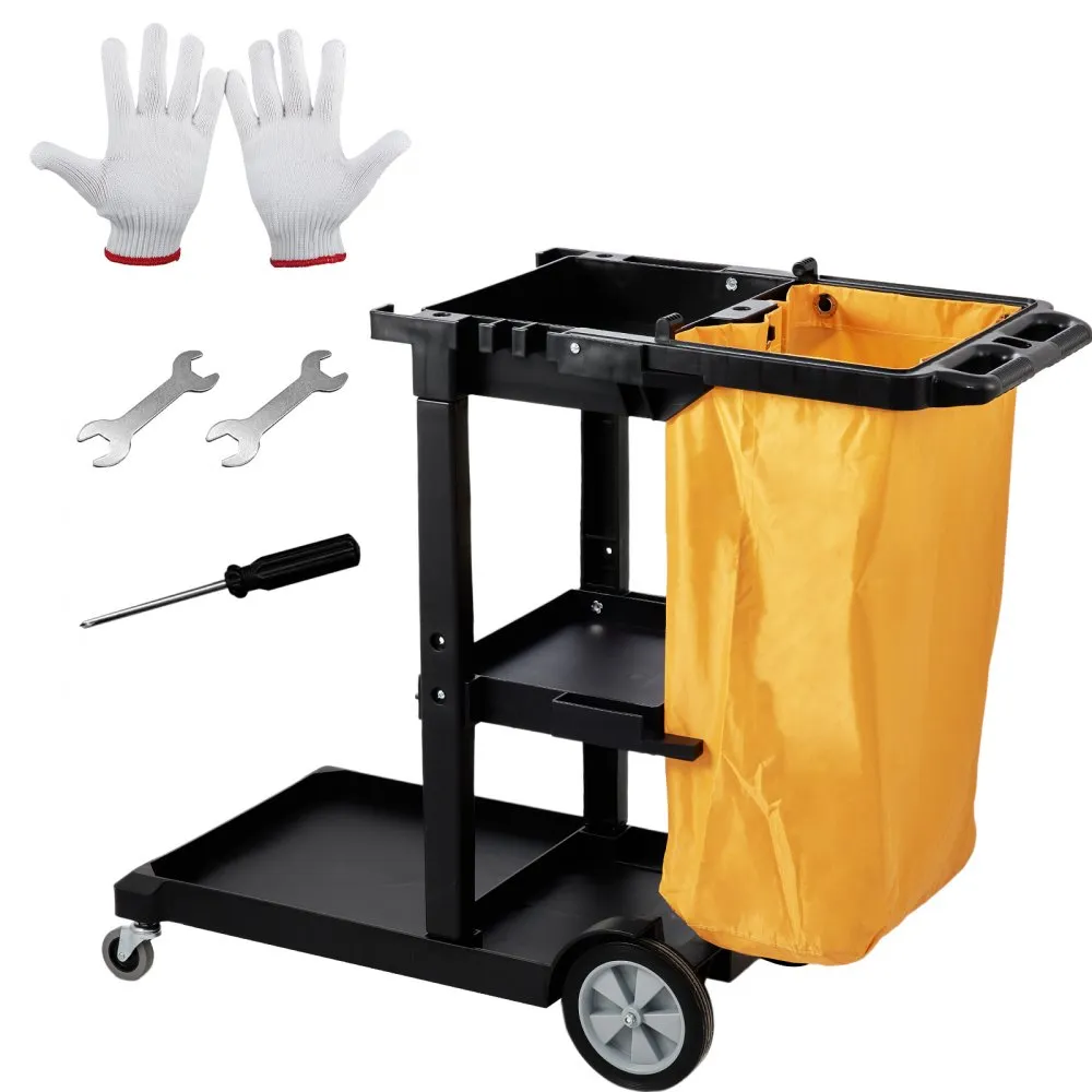 kolme riiuliga koristuskäru 90,7 kg – Kolme Riiuliga Koristuskäru (90,7 Kg Kandevõime, 95 L Kott, 120 X 51 X 98 Cm)