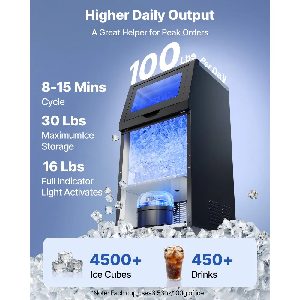 Kommertsiaalne Jäämasin (45 kg/24h, 14 kg Mahutavus, Roostevaba Teras) – toote pilt 1