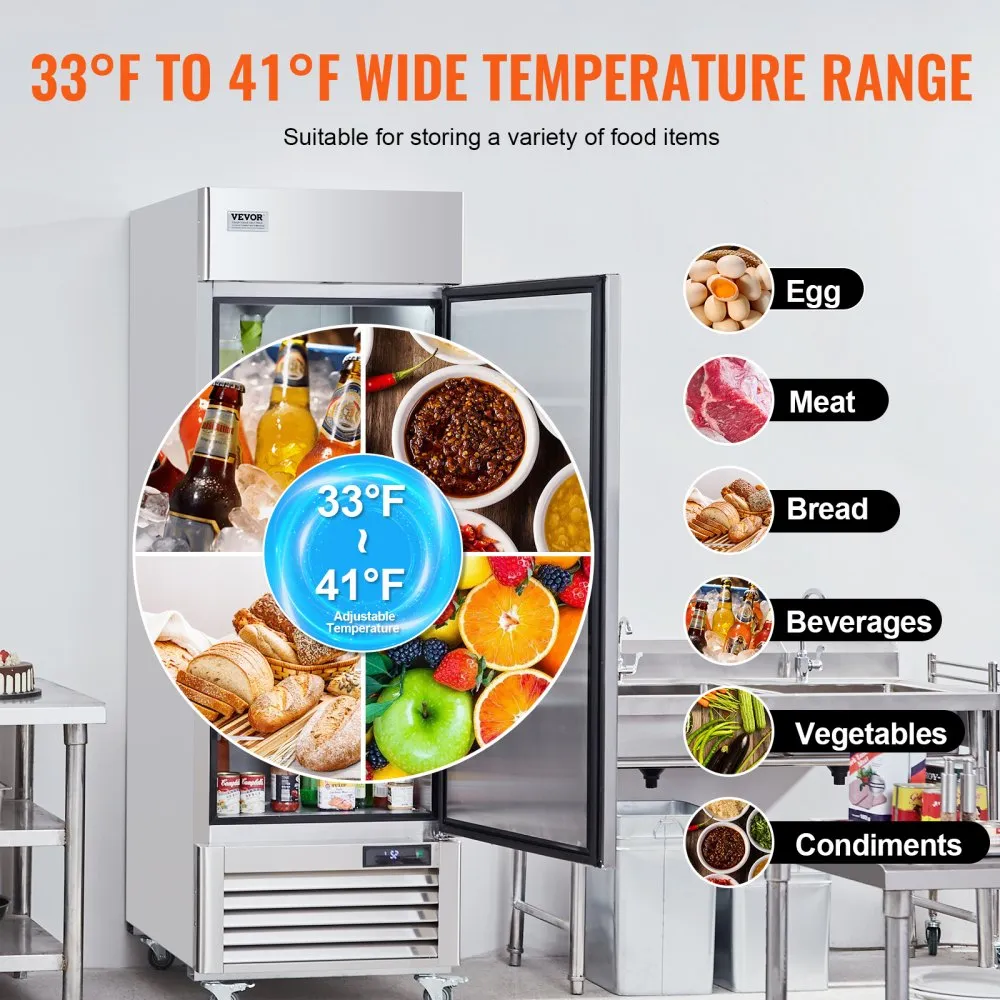 Kommertskülmik 570 L, 1 Uks, 3 Riiulit, 4 Ratast, 28.4-8 °C Temp Kontroll – toote pilt 4