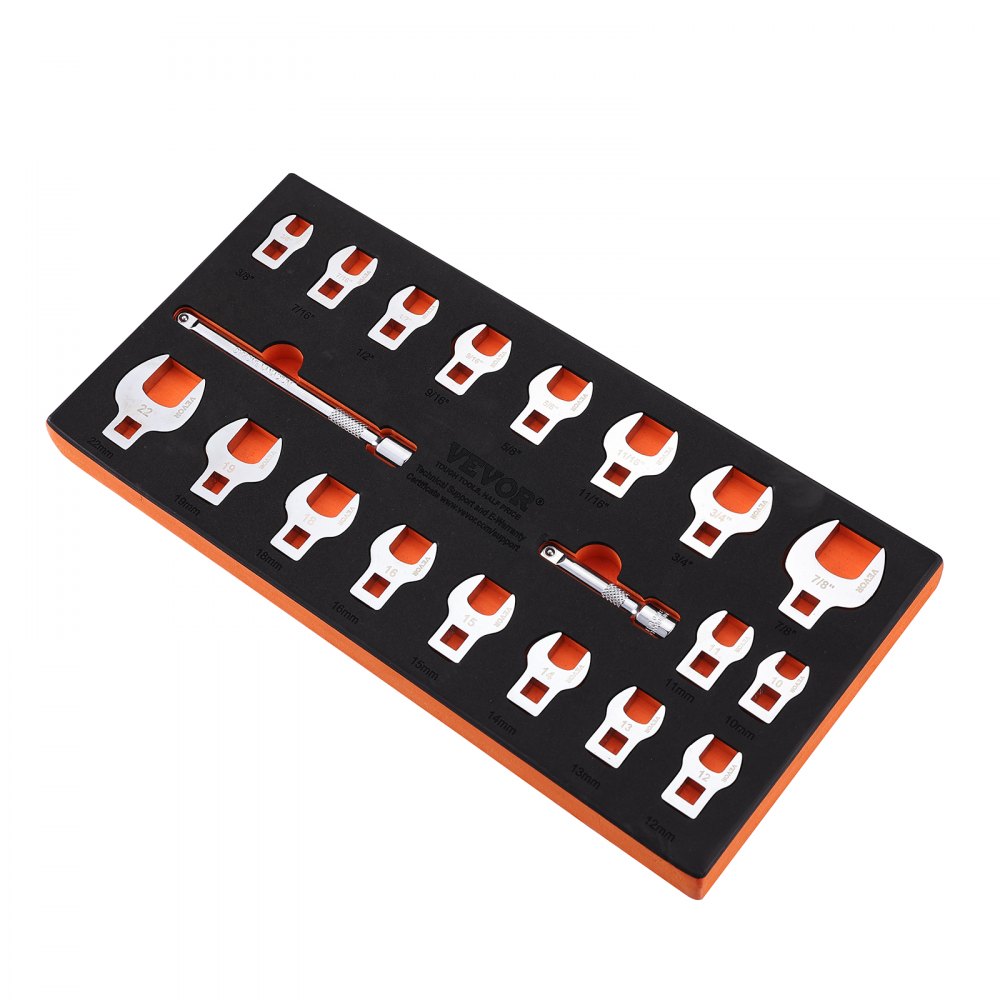 kroontõkiskomplekt 3/8" ajam – Kroontõkiskomplekt (1 cm Ajam, 20 Osa, 40Cr Materjal, Peegel Kroom Viimistlus)