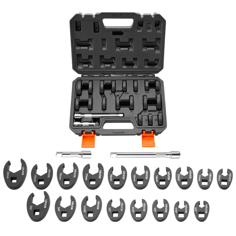 kroontõkiskomplekt 3/8" ajam – Kroontõkiskomplekt (1 cm Ajam, 20 Osa, 40Cr Sulamteras, Hoiukarp)