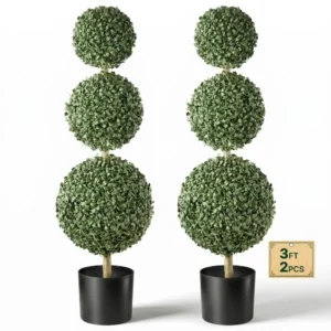 kunstbokspuu topiaaripuu 91,4 cm – Kunstbokspuu Topiaaripuu (91 cm, Kolmekordne Pall, 2 Tk)