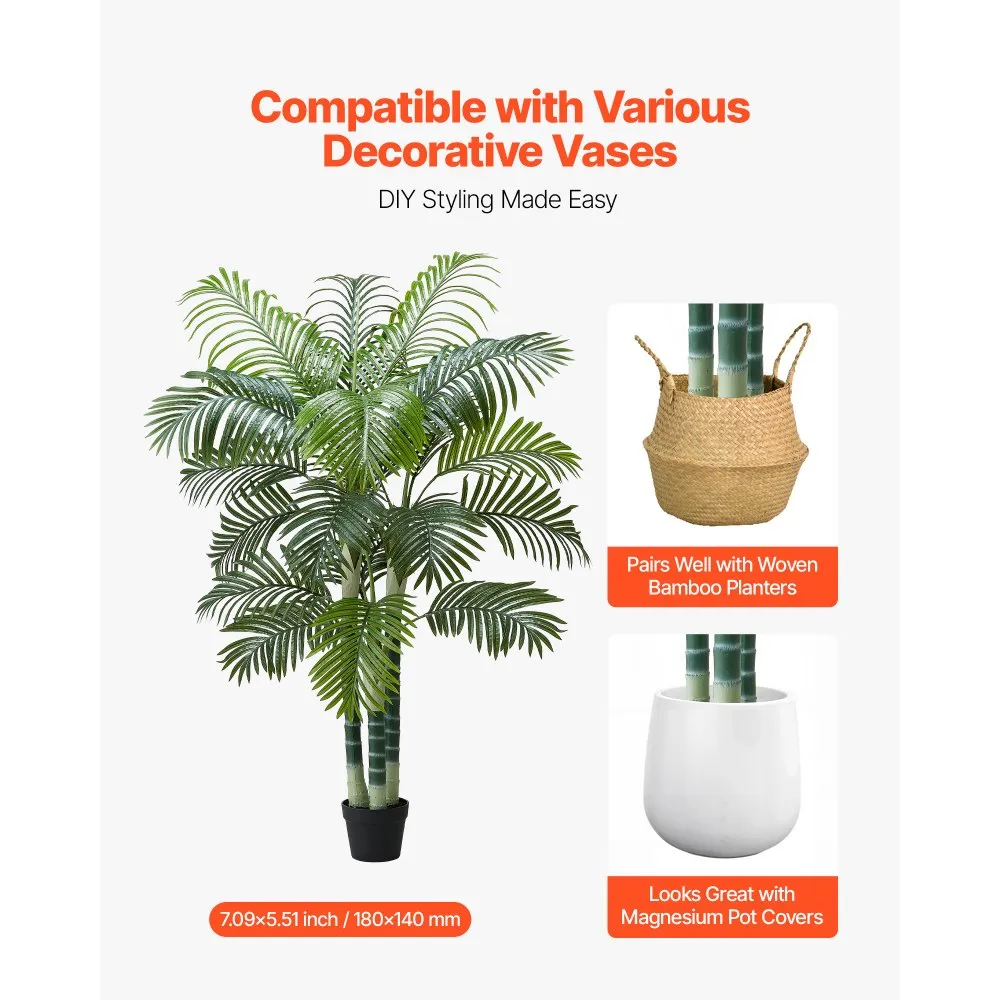Kunstlik Areekapalm (183 cm, Valge Kõrge Taimekast, Siseruumides Ja Väljas) – toote pilt 4