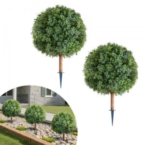kunstlik pukspuu dekoratiivpuu – Kunstlik Pukspuu Dekoratiivpuu (69 Cm, Maapinnatüvi, 2-Osaline Komplekt)