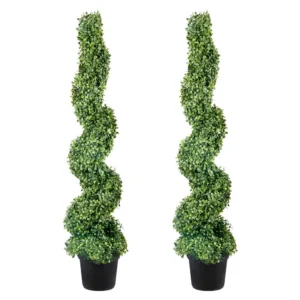 kunstlik pukspuu topiaar 91,4 cm – Kunstlikud Pukspuu Topiaarid 121,9 Cm (2 Tükki) Vahetatavate Lehtedega