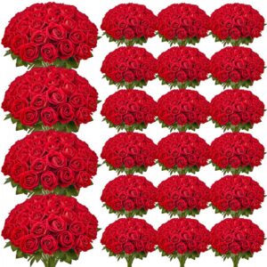 kunstlilled punased roosid 500 tk – Kunstlilled punased roosid (500 tk, 50,8 cm varred, 7 cm õiepea)