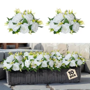 kunstlillede kera 24 cm – Kunstlillede Kera 10 Tk, 24 Cm Läbimõõt, Pulma Keskosad, Valge